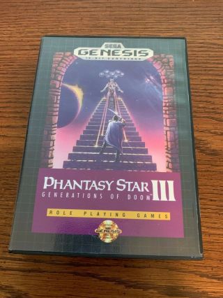 Phantasy Star Iii 3 Generations Of Doom Sega Genesis Complete Rare
