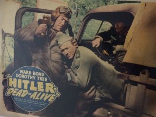 Hitler Dead Or Alive 1943 Ww2 Us Set Of 11x14 4 Lobby Cards Rare
