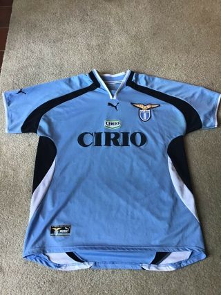 Rare Vtg 90s Puma Ss Lazio Football Soccer Jersey Mens Xl Italy Shirt Kit