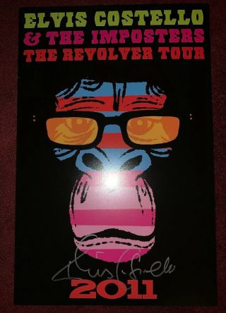Elvis Costello Rare Authentic Signed Vip Lithograph Poster Print 2011 Tour