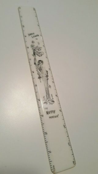 Vintage 1963 Nutty Professor Ruler - Paramount - Jerry Lewis - White - Rare