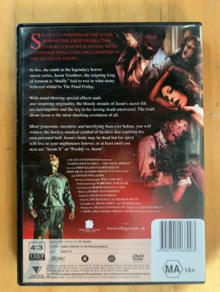 JASON GOES TO HELL rare Australian DVD cult Friday the 13th slasher horror 2