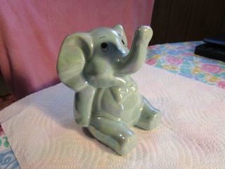 Lovely,  Rare,  Vintage Ceramic Siting Elephant Piggy Bank L@@k