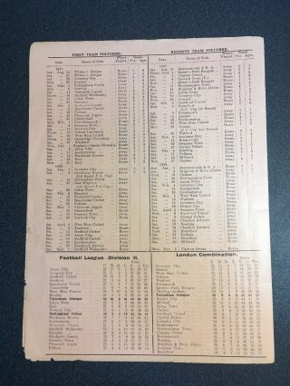 Tottenham Hotspur Vs Nottingham 1938 Football Programme 1930’s 30’s RARE Spurs 3
