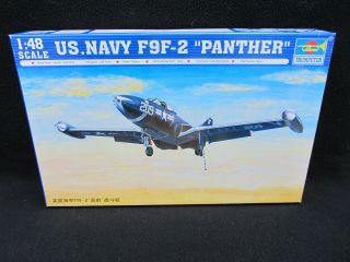 Trumpeter - Us Navy F9f - 2 Panther Carrier Fighter Rare 1/48