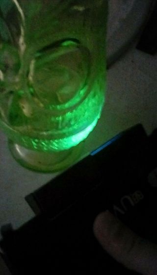 Rare Uranium vaseline glass fairy lamp tiki owl 6