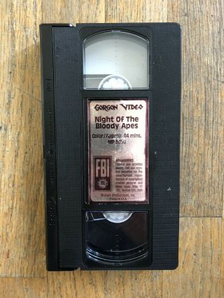 NIGHT OF THE BLOODY APES RARE HORROR VHS 3