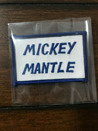 Rare Mickey Mantle Yankees Baseball Cloth Embroidered Patch 2 " By 3 "