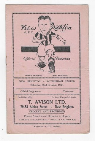 Mega Rare Brighton V Rotherham United Programme: 1948 - 1949: Ex - League Club