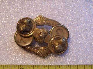 Antique Victorian Double PHOTO Memory PIN BROOCH swivel top rare form 5