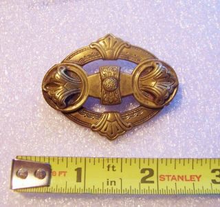 Antique Victorian Double PHOTO Memory PIN BROOCH swivel top rare form 7