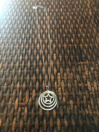 Sylvia Brown Sterling Silver Star Pendant Necklace Rare