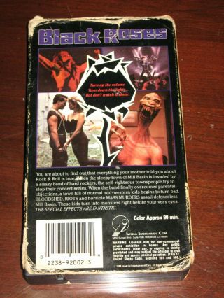 RARE OOP Black Roses Imperial Video Cult Gore Heavy Metal Horror 1988 VHS 2