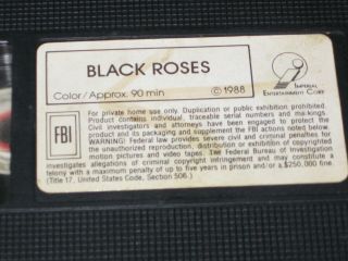 RARE OOP Black Roses Imperial Video Cult Gore Heavy Metal Horror 1988 VHS 3