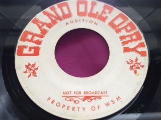 Rare Bluegrass Country Promo 45 : Grand Ole Opry Audition Marty Robbins,
