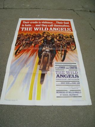 The Wild Angels 1966 Rare Movie Poster Roger Corman Peter Fonda Nancy Sinatra