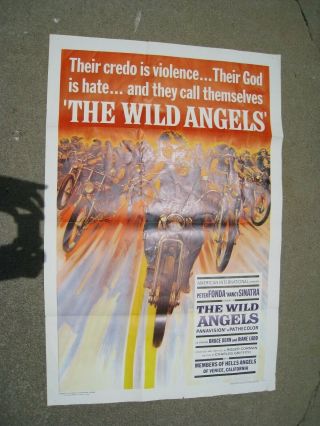 The Wild Angels 1966 RARE Movie Poster Roger Corman Peter Fonda Nancy Sinatra 2