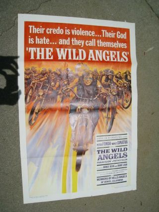 The Wild Angels 1966 RARE Movie Poster Roger Corman Peter Fonda Nancy Sinatra 3