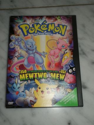 Pokemon The First Movie Mewtwo Vs Mew Dvd 2000 Oop Rare 1997 Snapcase