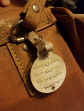 Antique Brunswick Bowling Bag Rare Vintage Leather Satchel 8