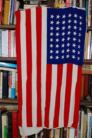 Rare Wwii Vintage Usa 48 Star Flag Silk Stars And Stripes 22” X 36” 48 Star Flag
