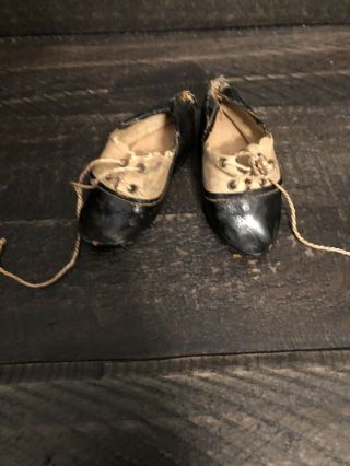 Rare Antique German Or French Bisque Doll Shoes 2.  9” Long Size 5
