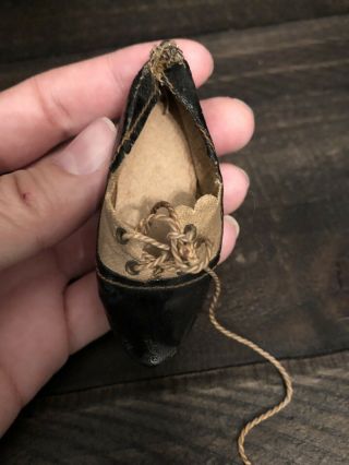 Rare Antique German Or French Bisque Doll Shoes 2.  9” Long Size 5 4