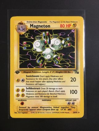Pokémon Tcg - Magneton 1st Edition - Fossil Set 26/62 Non Holo Rare