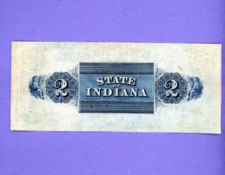 1857 $2 State Of Indiana The Citizens Bank Of Gosport RARE CRISP UNC NOTE 2