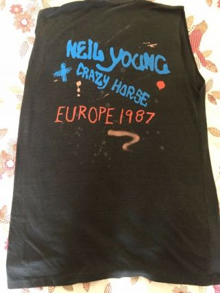 Neil Young & Crazy Horse - Vintage 1987 Sleeveless Tour T - Shirt - Mega Rare