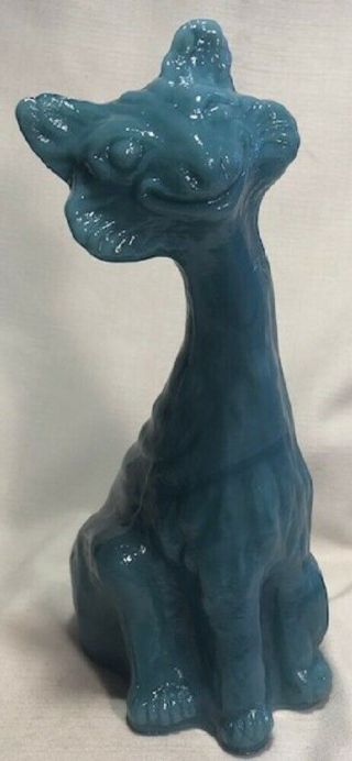 Fenton Alley Cat - Georgia Blue Swirl Glass - Rare