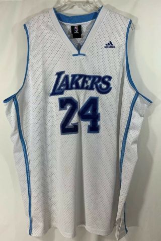 Adidas Rare Kobe Bryant 24 L.  A.  Lakers Jersey White/baby Blue Size (xl) ?