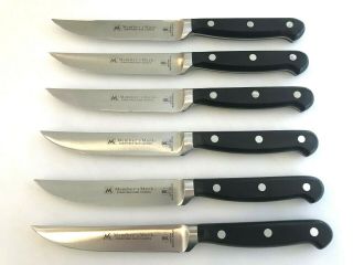 Rare Set Of 6 Member’s Mark 24021/006 4.  5 " Steak Knives Full Tang Nsf Quality