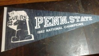 Rare Vintage Penn State Nittany Lions 1982 National Champions Pennant