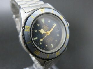 Rare Tag Heuer 2000 Professional 972.  608f Quartz Watch Date Navy Blue [6091]