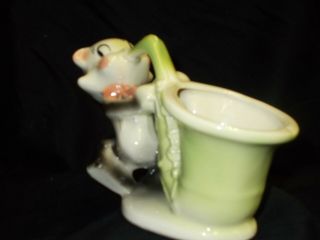 Rare Vintage Shawnee Pottery cat with saxophone planter. 2