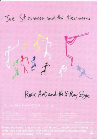 Joe Strummer (rare) Rock Art And The X - Ray Style Flyer (21x15 Cms) Ex