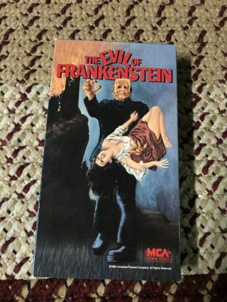 The Evil Of Frankenstein Mca Horror Sov Slasher Big Box Slip Rare Oop Vhs