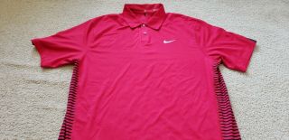 Nike Tw Tiger Woods Engineered Stripe Polo Shirt 585786 - 680 Extremely Rare