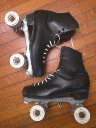 Dominion Roller Skates With Rare All American Gold Wheels Marathon Plate Is Usa