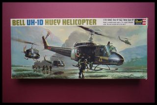 Rare Revell Bell Uh - 1d Huey 1/32 Helicopter Model Kit 1967