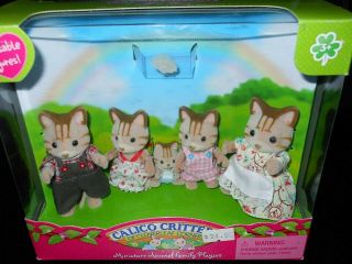 Rare Calico Critters The Caramel Cat Family Cc2011.  Bonus Baby