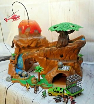 Reservedanimal Planet Micro Kingdom Volcano Island Dinosaur Figures Toy Set Rare