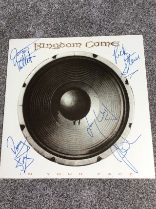 Kingdom Come - In Your Face - Rare Signed Album Flat By 5 Members