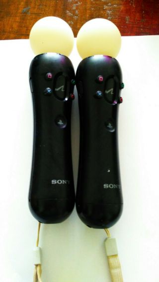 Two Sony Ps3 Ps4 Playstation Oem Move Motion Controllers Cech - Zcm1e Rare Woow