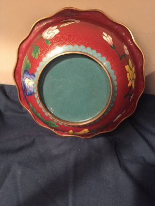 Vintage 1960 - 70s Chinese Cloisone Bowl Rare In US 4