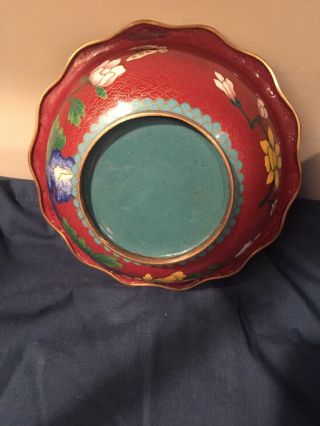 Vintage 1960 - 70s Chinese Cloisone Bowl Rare In US 5