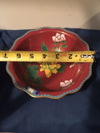Vintage 1960 - 70s Chinese Cloisone Bowl Rare In US 6