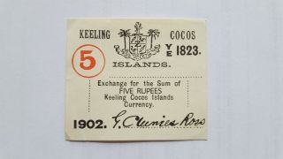 5 Rupies From Keeling And Cocos Islands Pick S128 Rare