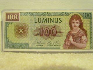 Rare Domtar Security Papers " Luminus " Security Presentation " 100 " Specimen Note